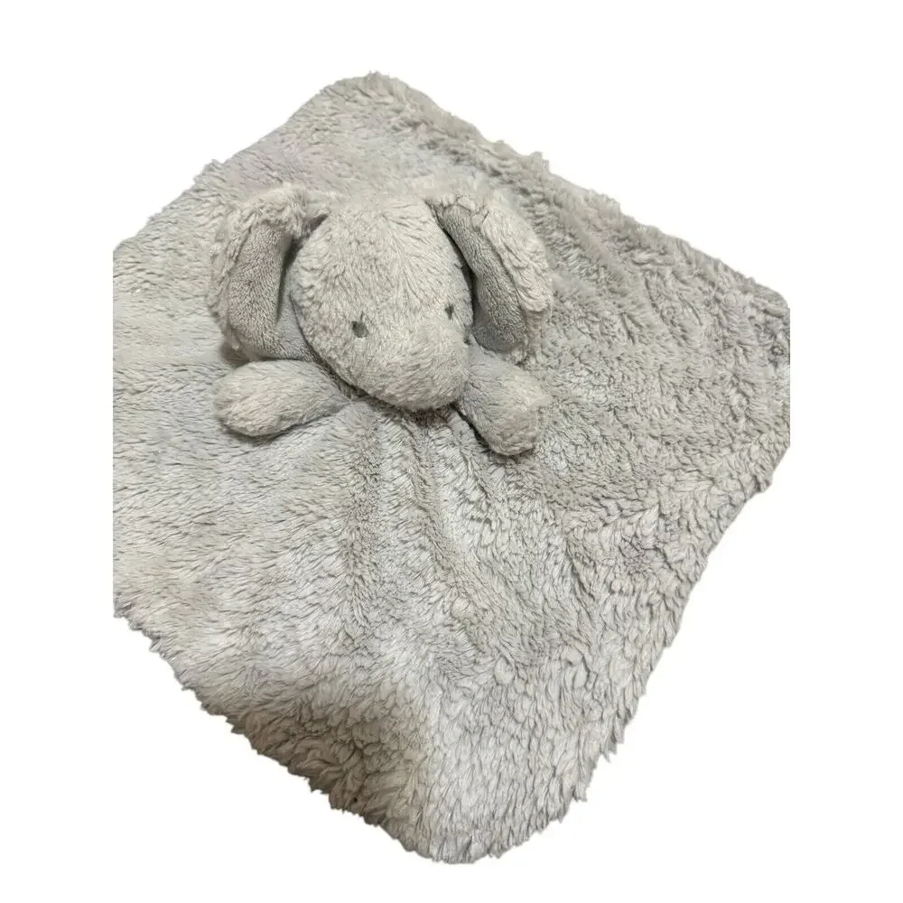 Koala Baby Gray Elephant Plush Security Blanket Rattle Fluffy Lovey 13.5”x13.5”